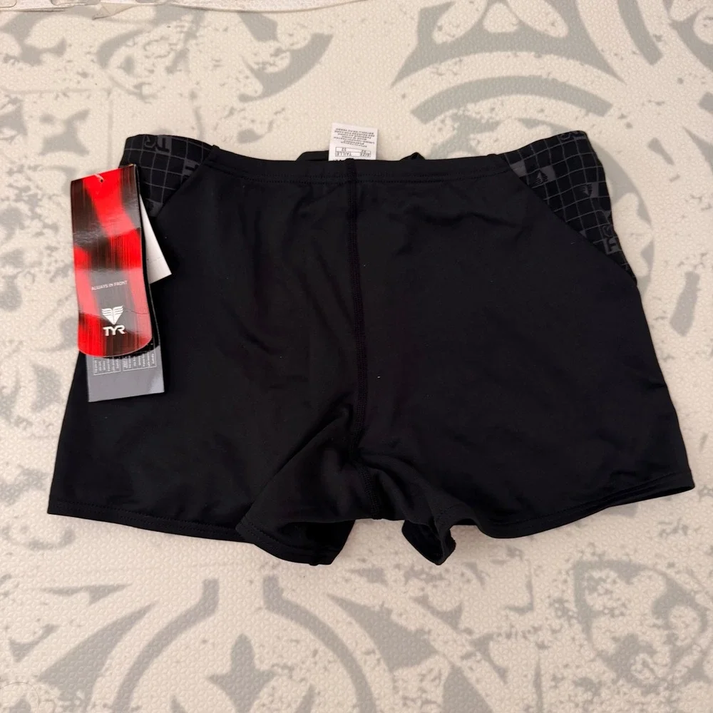 255.New TYR Durafast Black Swim Shorts Women S 32 Small Triathlon CrossFit Lift